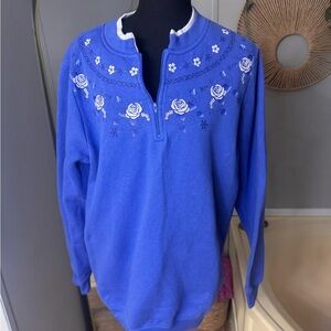 Blair Blue Embroidered Top